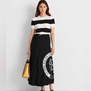 Lauren Ralph Lauren Monogrammed Logo Midi Skirt size 16